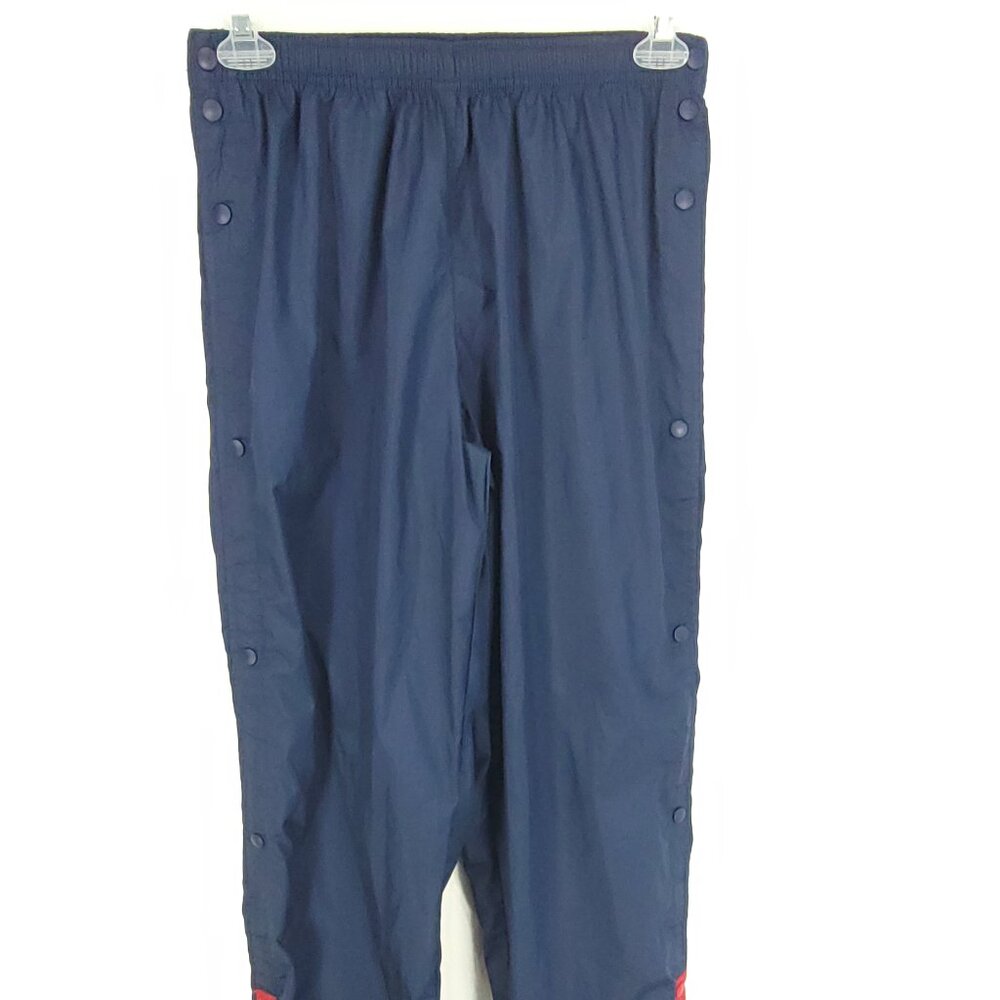 Nike Tear Away Pants Men's Large Navy Blue Pull On Snap Sides Elastic Waist USA